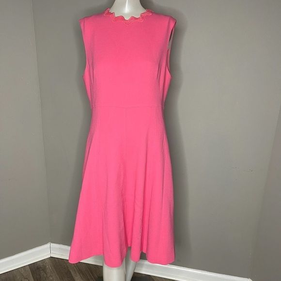 NWT Lela Rose Wave-Trimmed Stretch-Wool Dress Size 12 $1490 - Picture 11 of 13
